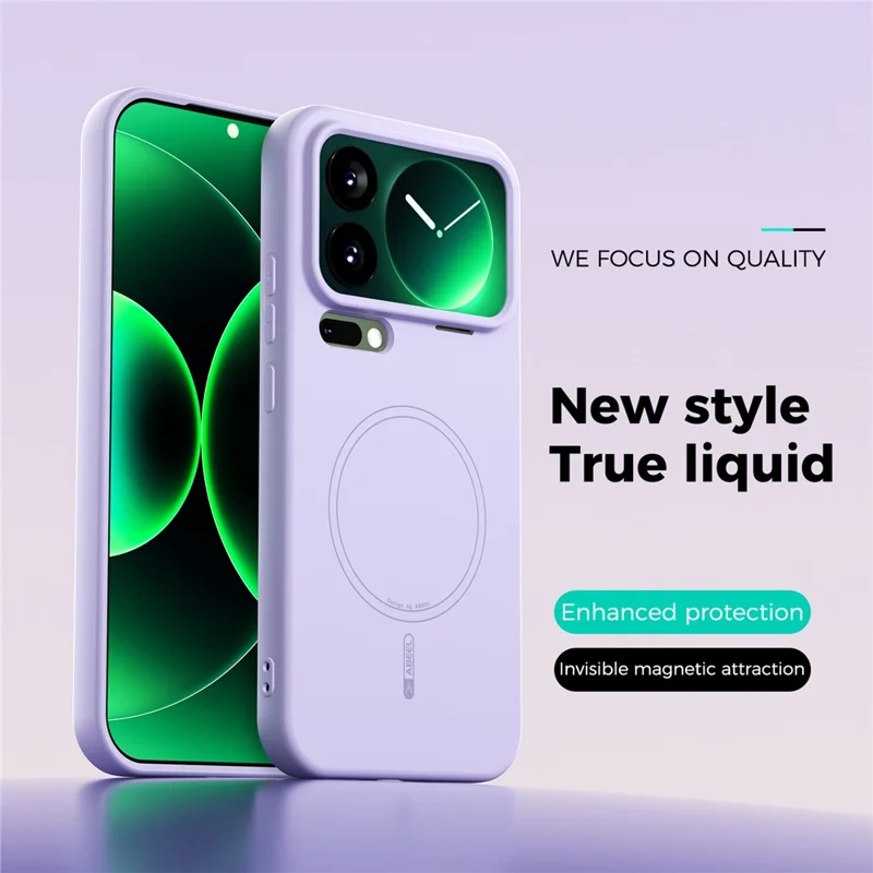 ABEEL Für Xiaomi 17 Pro Max Hülle Kompatibel mit MagSafe Hautgefühl Flüssigsilikon Telefon Rückseite Abdeckung - Lila