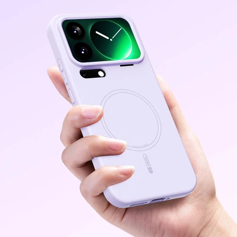 ABEEL Für Xiaomi 17 Pro Max Hülle Kompatibel mit MagSafe Hautgefühl Flüssigsilikon Telefon Rückseite Abdeckung - Lila