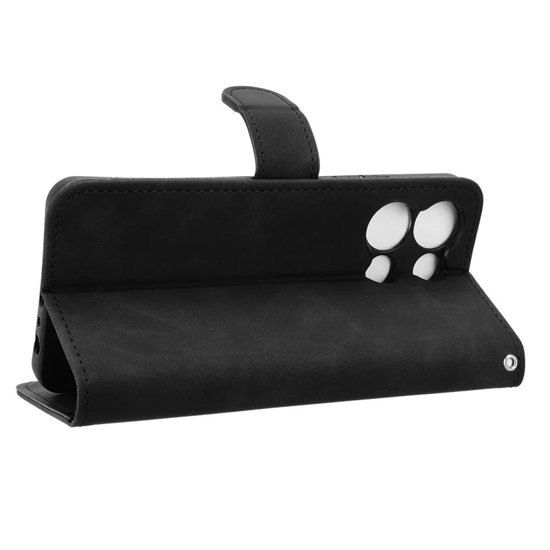 For TCL K33 5G Leather Case Skin Feel Anti Drop Wallet Flip Phone Cover - Black