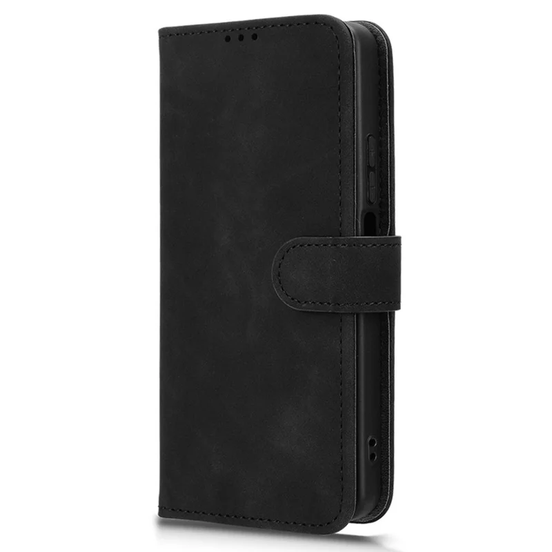 For TCL K33 5G Leather Case Skin Feel Anti Drop Wallet Flip Phone Cover - Black