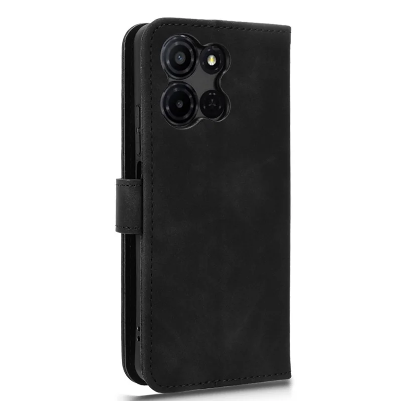 For TCL K33 5G Leather Case Skin Feel Anti Drop Wallet Flip Phone Cover - Black