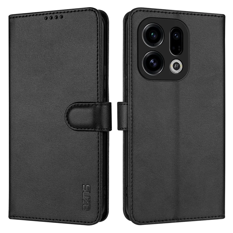 AZNS For Oppo Find X9 5G Case PU Leather Wallet Phone Cover - Black