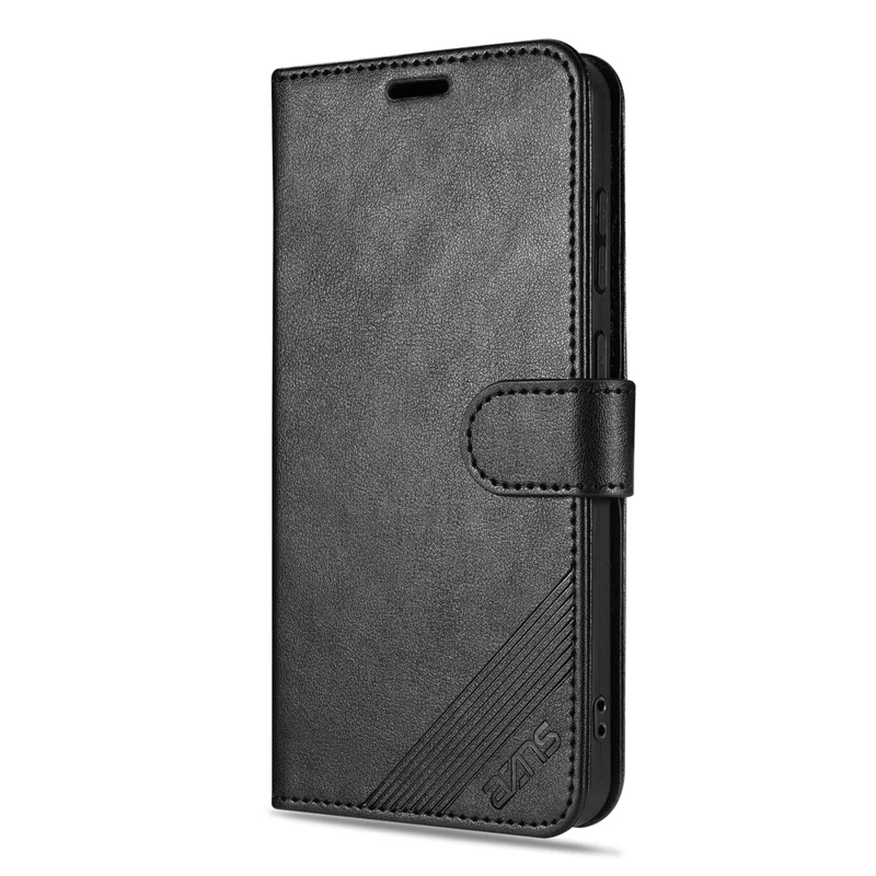AZNS For Oppo Find X9 5G Case Anti-Scratch PU Leather Stand Wallet Phone Cover - Black