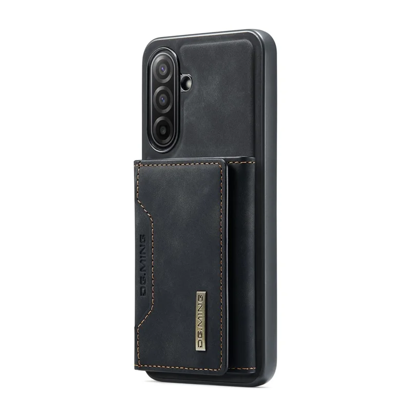 DG.MING M2 Série para Samsung Galaxy A17 5G / 4G Capa Telefone Cobertura Carteira Destacável PU + PC + TPU - Preto