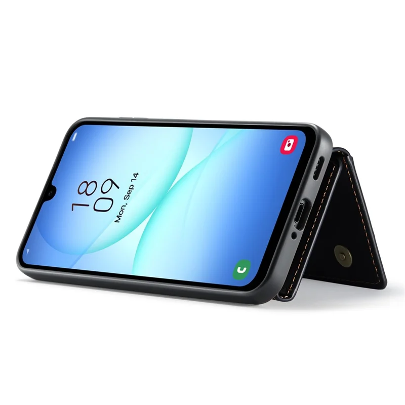 DG.MING M2 Série para Samsung Galaxy A17 5G / 4G Capa Telefone Cobertura Carteira Destacável PU + PC + TPU - Preto