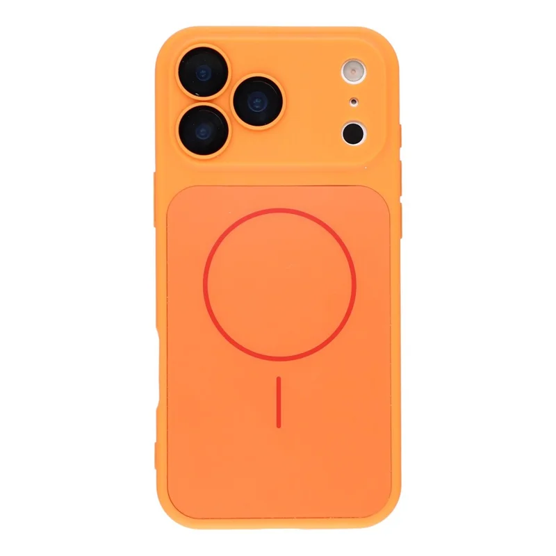 For iPhone 17 Pro Max Case Compatible with MagSafe Skin Touch TPU PC Phone Back Cover with Camera Lens Protector - Orange