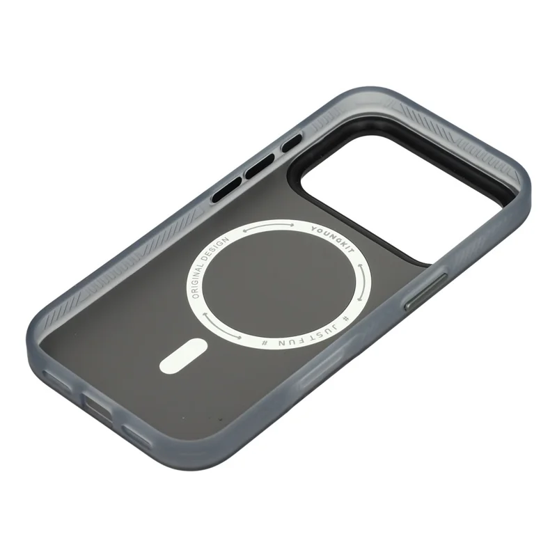 Estuche magnético YOUNGKIT para iPhone 17 Pro Pixel Camouflage 2.0 Funda protectora de TPU PC a prueba de golpes - Naranja