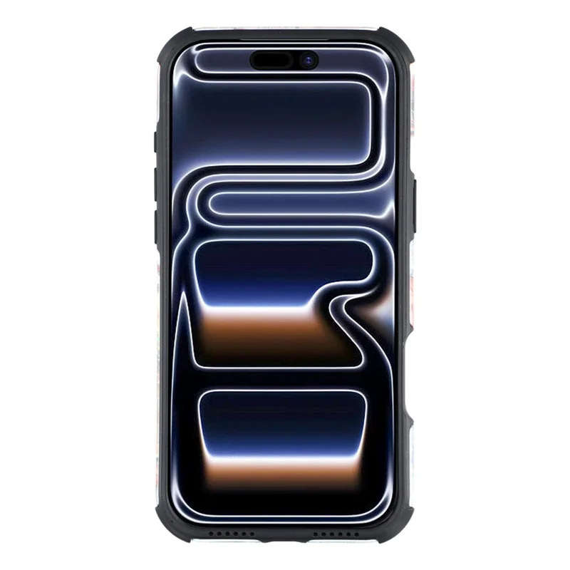 Custodia per iPhone 17 Pro Max IMD Pattern Design Corner Protection PC + TPU Cover per telefono - Collage vintage