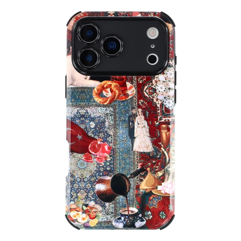 Custodia per iPhone 17 Pro Max IMD Pattern Design Corner Protection PC + TPU Cover per telefono - Collage vintage