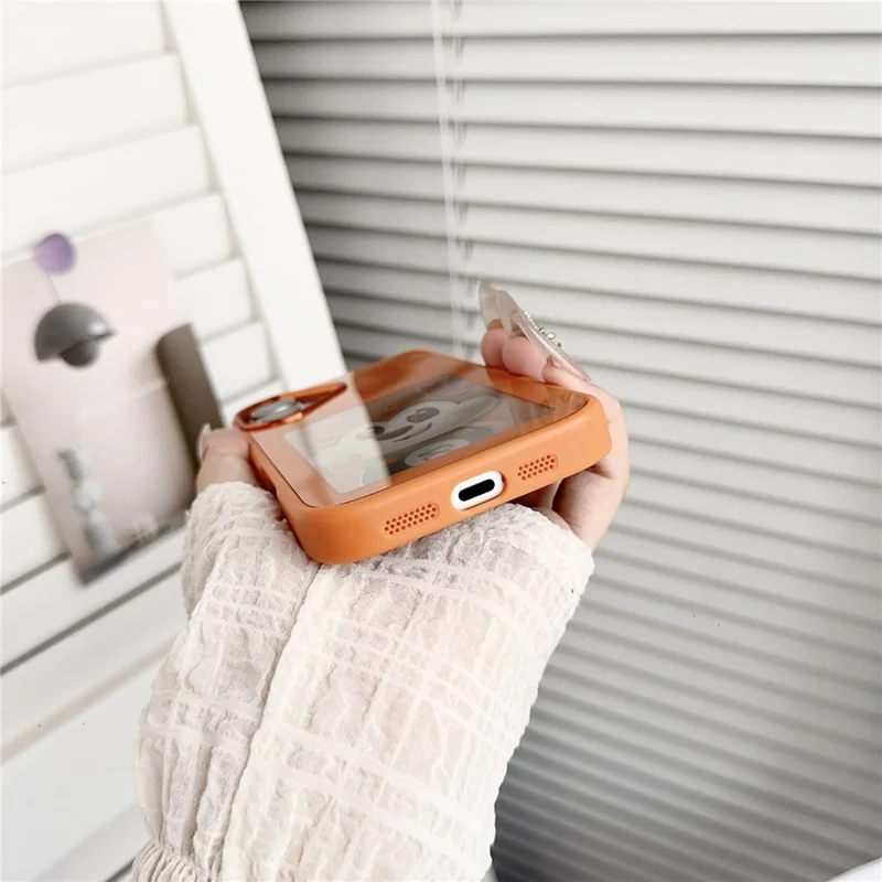 Til iPhone 17 Smart E-Ink telefonbeskytter med 4-farve HD 4 tommer skærm, NFC, brugerdefineret skærm - Orange