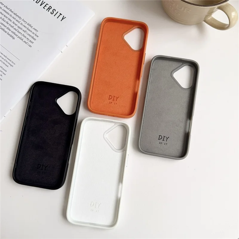 Til iPhone 17 Smart E-Ink telefonbeskytter med 4-farve HD 4 tommer skærm, NFC, brugerdefineret skærm - Orange