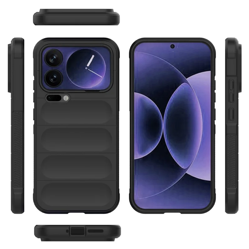 For Xiaomi 17 Pro Max Case Anti-Drop Soft TPU Rugged Phone Back Cover - Black