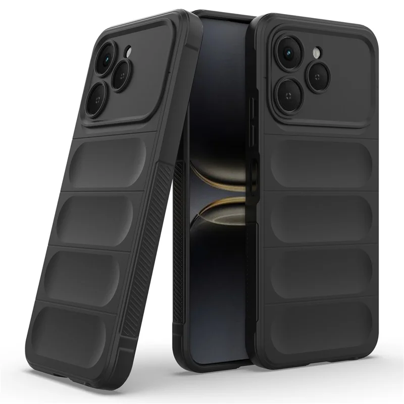 For TECNO Spark 40 4G Case Anti-Drop Soft TPU Rugged Phone Back Cover - Black