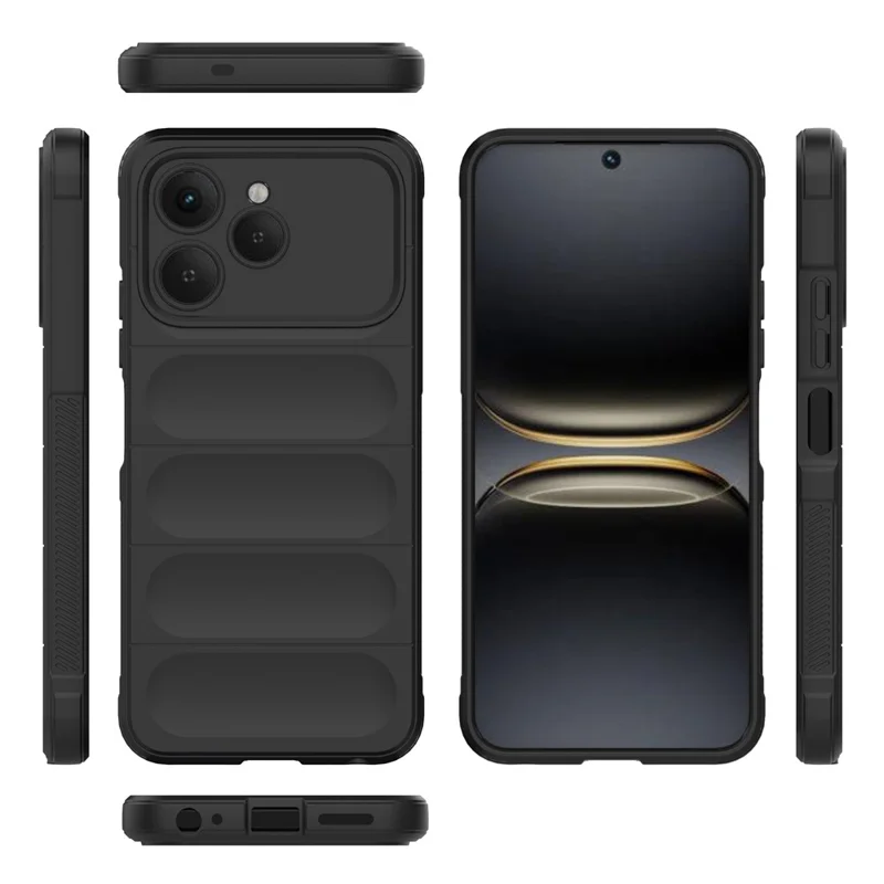 For TECNO Spark 40 4G Case Anti-Drop Soft TPU Rugged Phone Back Cover - Black