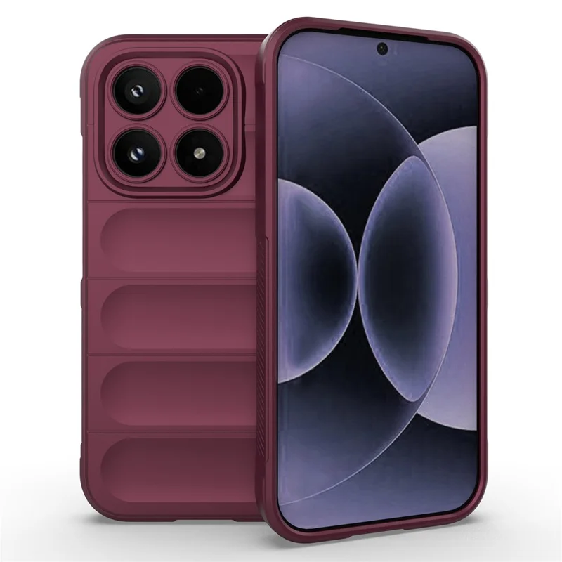 AMORUS For Xiaomi 17 Case Shockproof Soft TPU Rugged Phone Back Cover - Wine Red