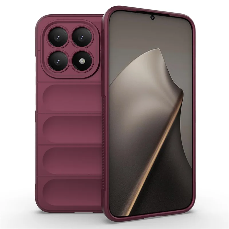 AMORUS For Xiaomi 15T Case Shockproof Soft TPU Rugged Phone Back Cover - Wine Red