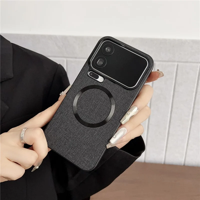 Xiaomi 17 Pro Max Hülle stoßfest TPU + Stoffrückseite Handyhülle kompatibel mit MagSafe - Lila