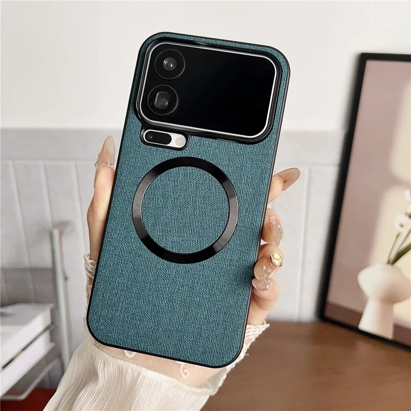 For Xiaomi 17 Pro Magnetic Case Drop-Proof TPU + Cloth Back Phone Cover - Dark Green