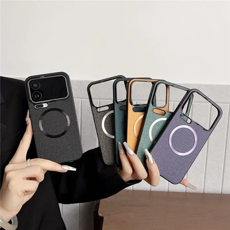 For Xiaomi 17 Pro Magnetic Case Drop-Proof TPU + Cloth Back Phone Cover - Dark Green