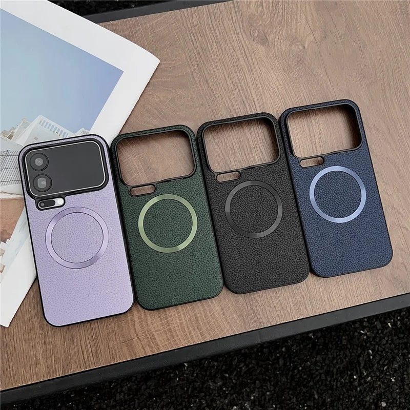 Étui Xiaomi 17 Pro Compatible avec MagSafe Cuir PU + Coque Arrière Téléphone TPU - Noir