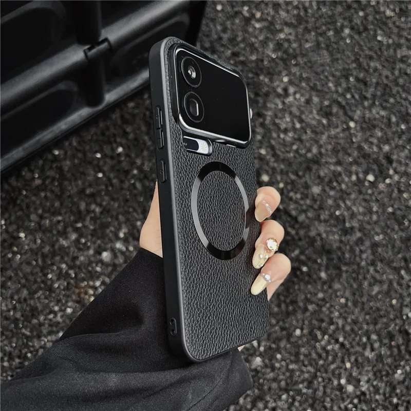 Étui Xiaomi 17 Pro Compatible avec MagSafe Cuir PU + Coque Arrière Téléphone TPU - Noir