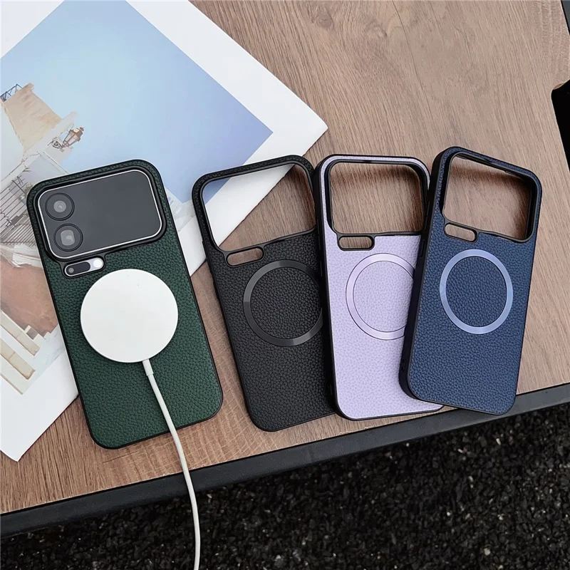 Étui Xiaomi 17 Pro Compatible avec MagSafe Cuir PU + Coque Arrière Téléphone TPU - Noir