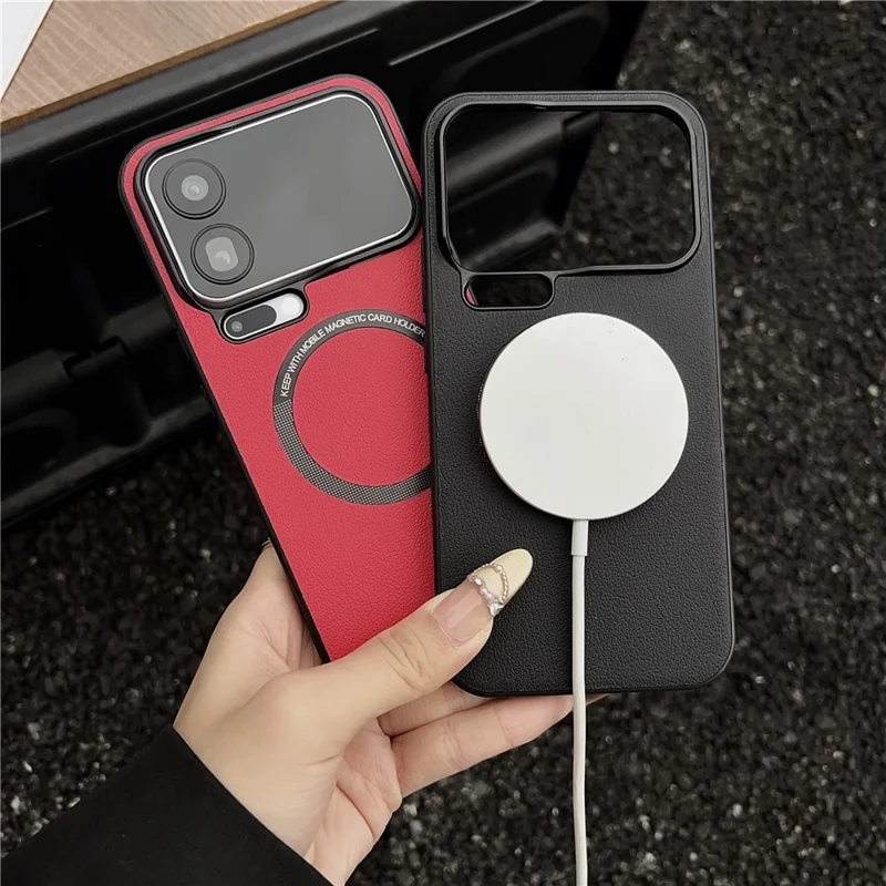 Чехол для Xiaomi 17 Pro, противоударный, из искусственной кожи + ПК, совместимый с MagSafe - черный