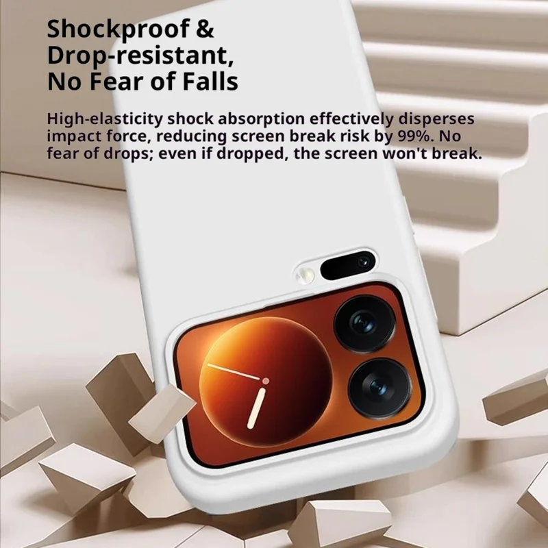 For Xiaomi 17 Pro Max Case Skin-Friendly Liquid Silicone + PC Phone Cover - White