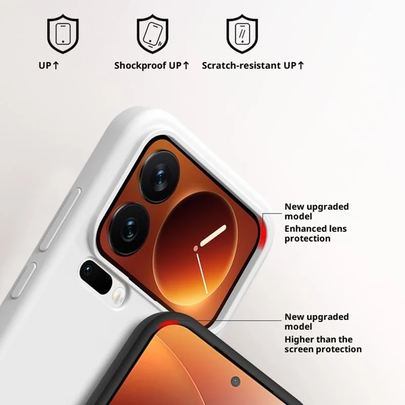 For Xiaomi 17 Pro Max Case Skin-Friendly Liquid Silicone + PC Phone Cover - White