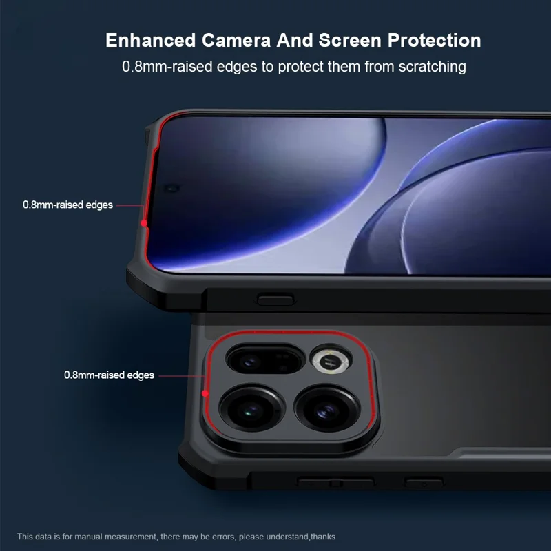 Funda XUNDD para Oppo Find X9 5G Anticaídas TPU + Acrílico Transparente Cubierta Trasera del Teléfono