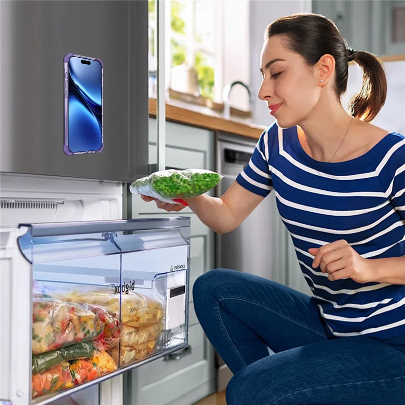 iPhone Air Hülle kompatibel mit MagSafe Drehständer PC + TPU Rückseite - Transparentes Lila