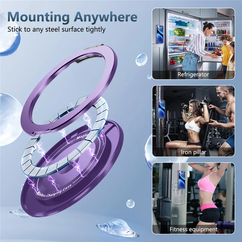 iPhone Air Hülle kompatibel mit MagSafe Drehständer PC + TPU Rückseite - Transparentes Lila