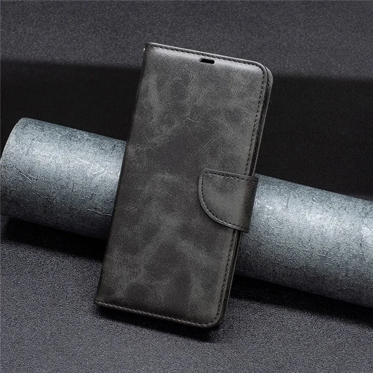 BF Leather Series-4 para Xiaomi Redmi A1 4G / A2 4G / A1+ 4G / A2+ 4G / Poco C50 4G Funda de cartera de piel sintética con soporte de manos libres Funda interior de TPU con correa para la muñeca - Negro