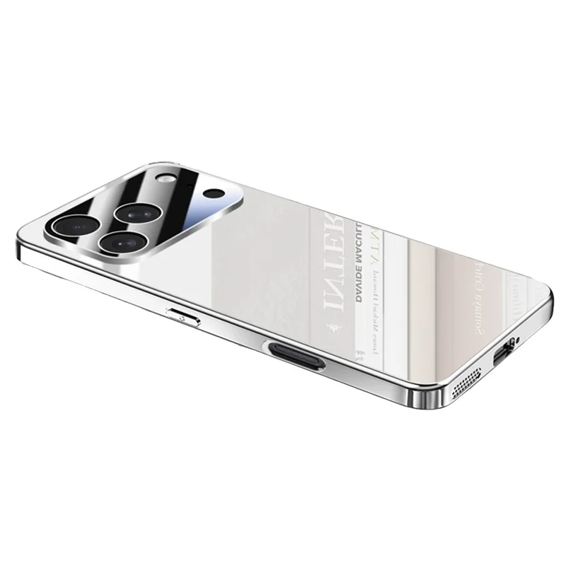 For iPhone 17 Pro Case Electroplating PC Phone Back Cover with Camera Lens Protector - Silver