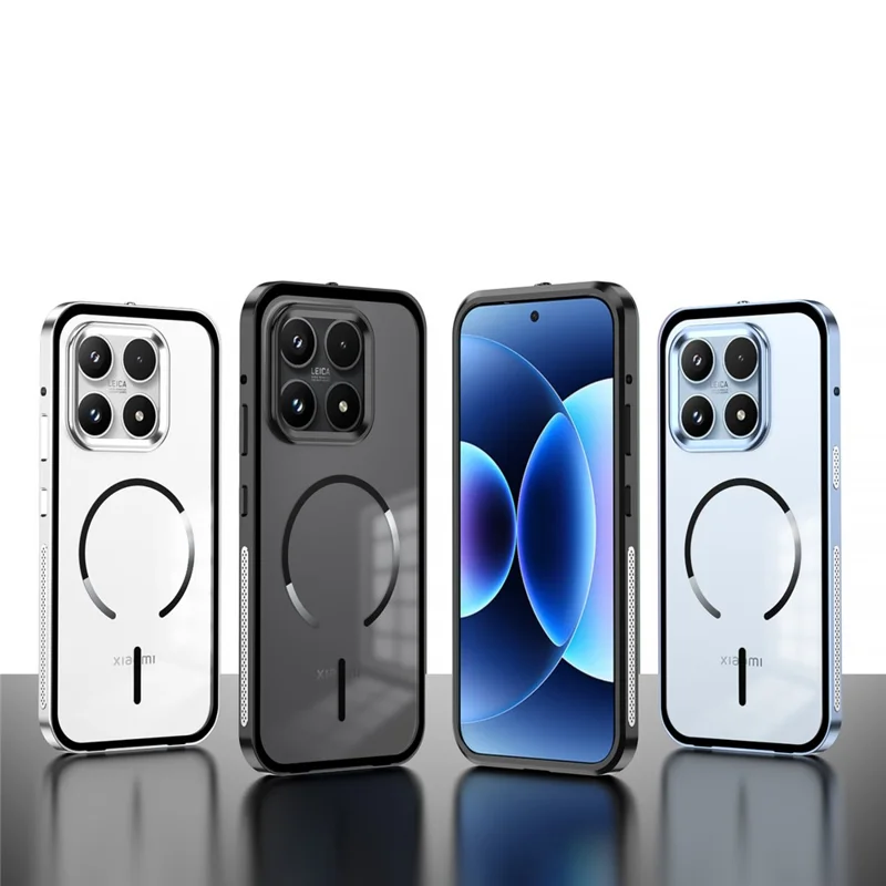 For Xiaomi 17 Case Magnetic Case Aluminium Alloy PC Matte Phone Cover Pop-Up Snap Lock - Black