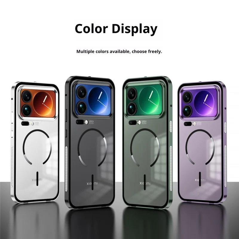 Xiaomi 17 Pro Max Hülle kompatibel mit MagSafe Aluminiumlegierung PC Matt Handyhülle Pop-Up Schnappverschluss - Schwarz