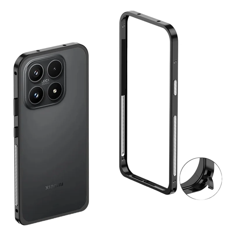 For Xiaomi 17 Bumper Case Metal Frame Heat Dissipation Cover - Black