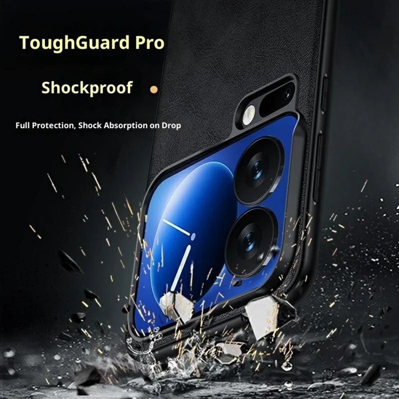 SULADA Para Xiaomi 17 Pro Capa Caso Couro PU + TPU + PC Traseira do Telefone - Preto