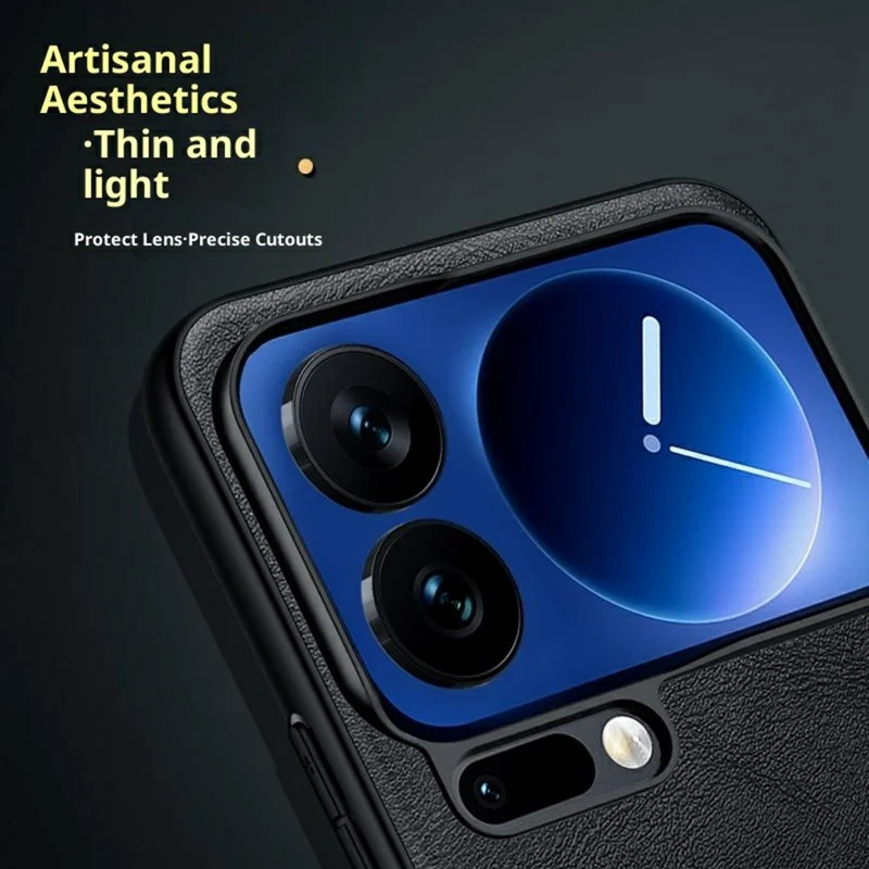 SULADA Para Xiaomi 17 Pro Capa Caso Couro PU + TPU + PC Traseira do Telefone - Preto