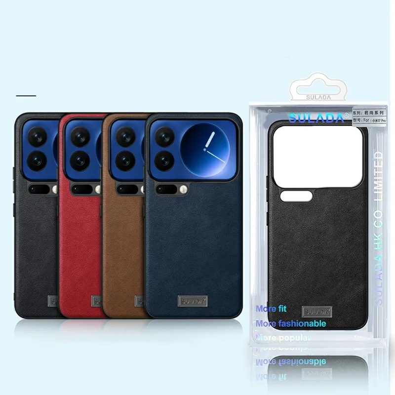 SULADA Para Xiaomi 17 Pro Capa Caso Couro PU + TPU + PC Traseira do Telefone - Preto