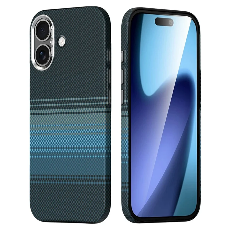 Étui magnétique pour iPhone 17 SULADA, boîtier arrière en PC dur et résistant aux chocs - Bleu