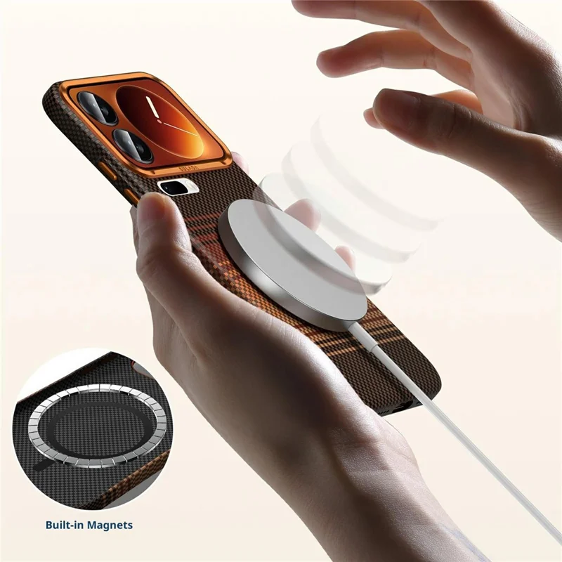 SULADA для Xiaomi 17 Pro Магнитный чехол Ударопрочный жесткий ПК Задняя крышка телефона - Оранжевый