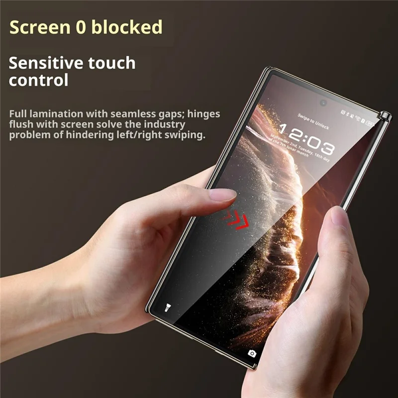 SULADA til Huawei Mate XT Ultimate / XTs Ultimate Magnetisk Case med Roterende Ståbøjle, Dobbeltakse, Ægte Kuelskind Telefonbeskyttelse - Sort