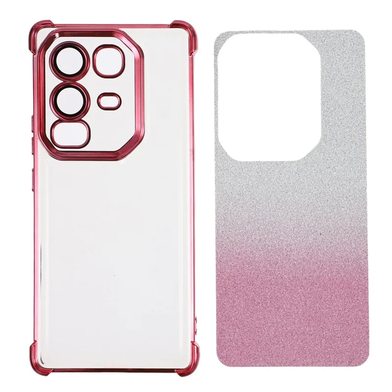 For Infinix Note 50 Pro 4G Case Glitter TPU Phone Cover with Reinforced Corners - Pink