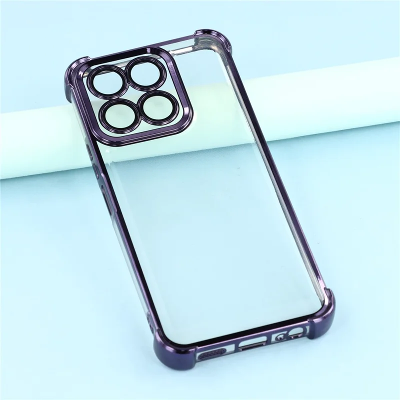 Per Honor X5b Case Angoli Rinforzati TPU Custodia Posteriore Trasparente - Viola
