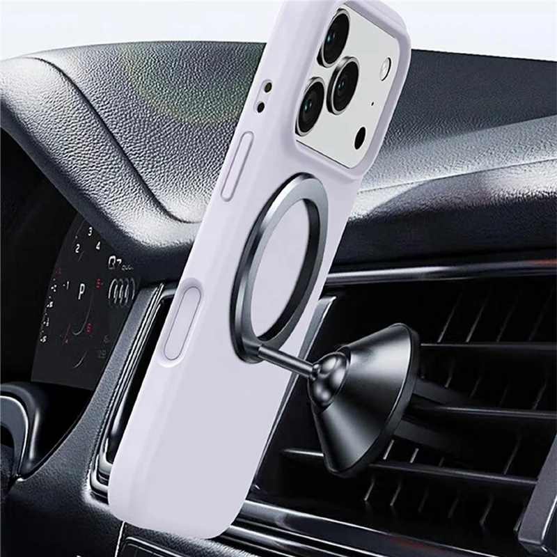 Capa Magnética para iPhone 17 Pro Max Capa de Silicone Líquido Anti-Arranhões PC - Roxo