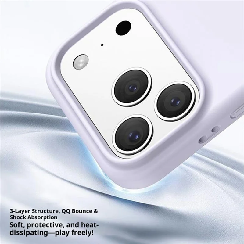 Capa Magnética para iPhone 17 Pro Max Capa de Silicone Líquido Anti-Arranhões PC - Roxo