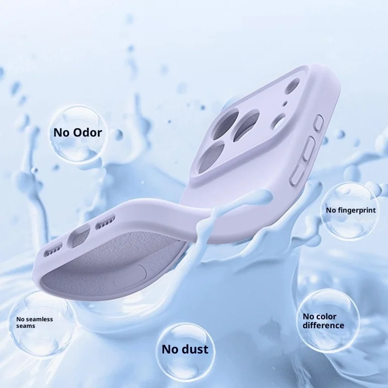 Capa Magnética para iPhone 17 Pro Max - Recortes Precisos, Capa Protetora de Silicone Líquido e PC - Roxo