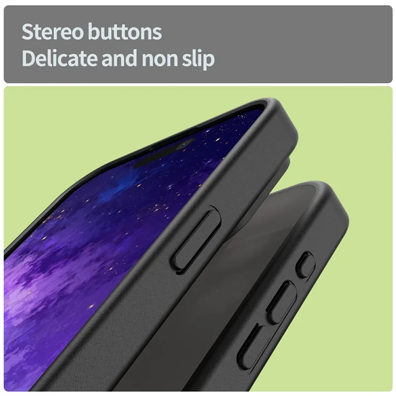 For iPhone 15 Pro Case TPU PC Hybrid Soft Edge Hard Shell Protective Cover Camera Protection Anti Slip Texture - Black