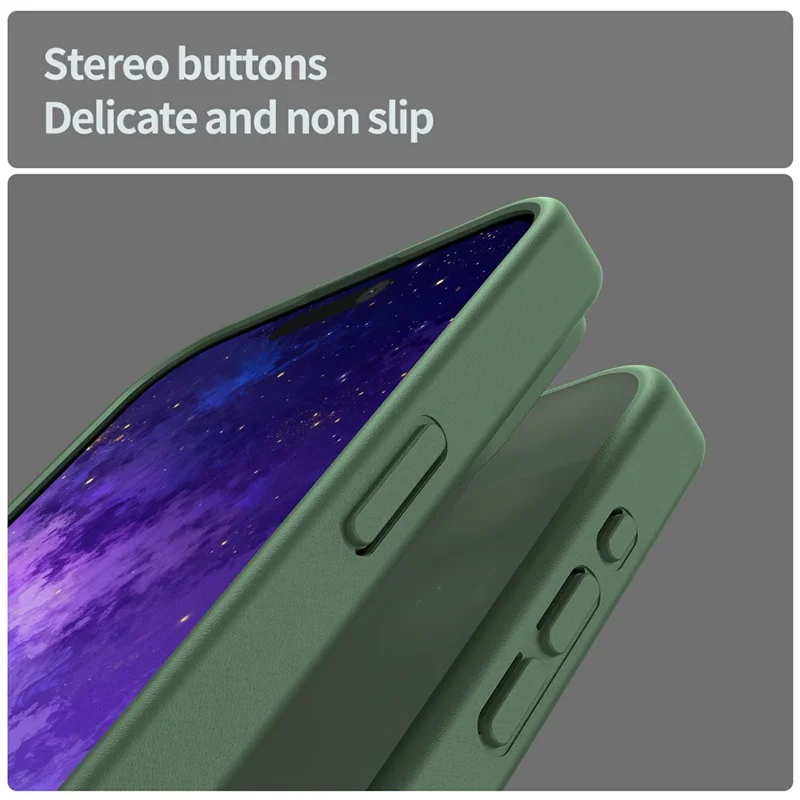 iPhone 15 Pro Hülle TPU PC Hybrid Weiche Kante Harte Schale Schutzhülle Kamera Schutz Rutschfeste Textur - Olivgrün